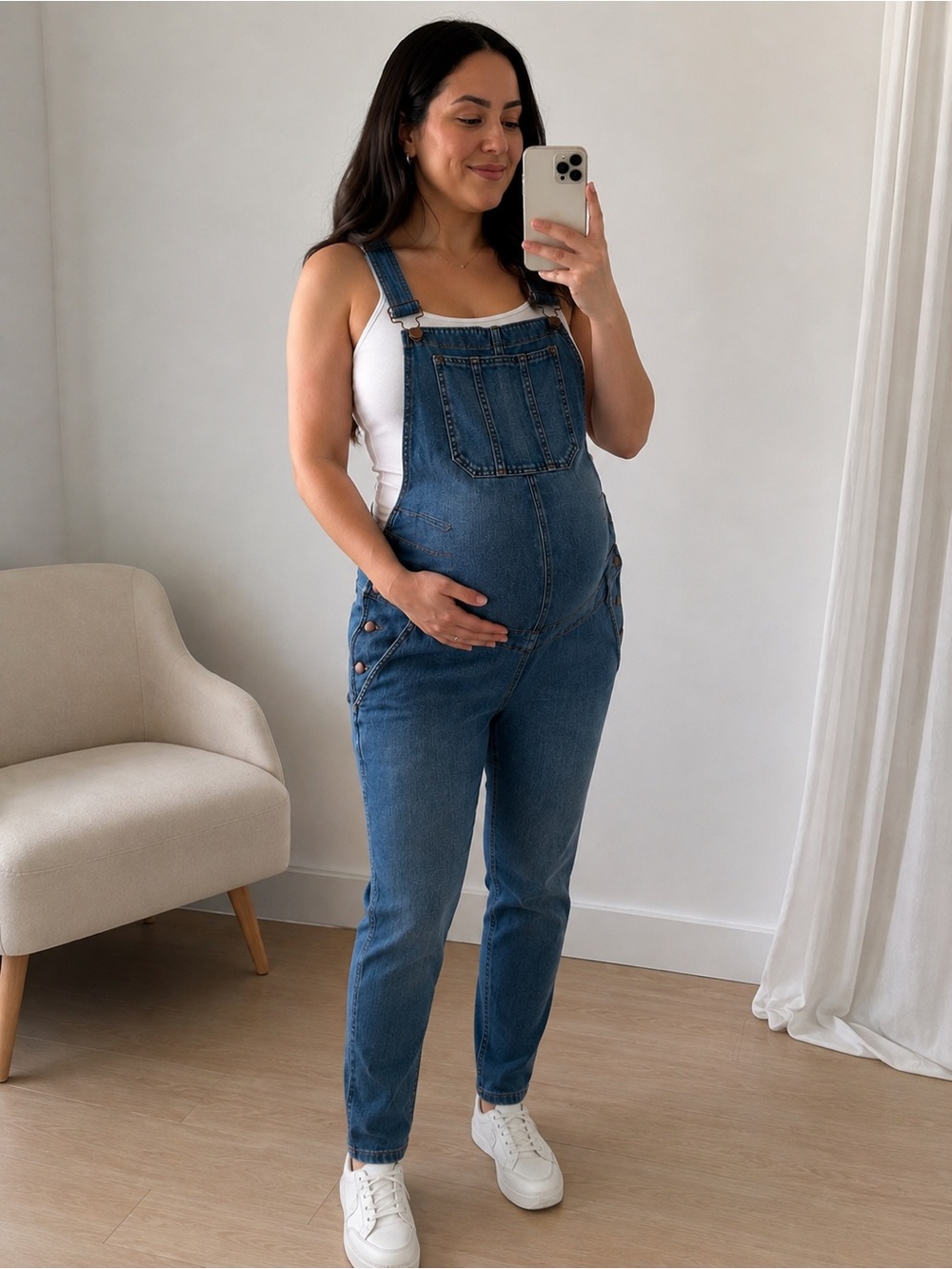 Thyme NWT XL Denim Overalls Blue Jean Bib Carpenter Workwear Maternity Casual